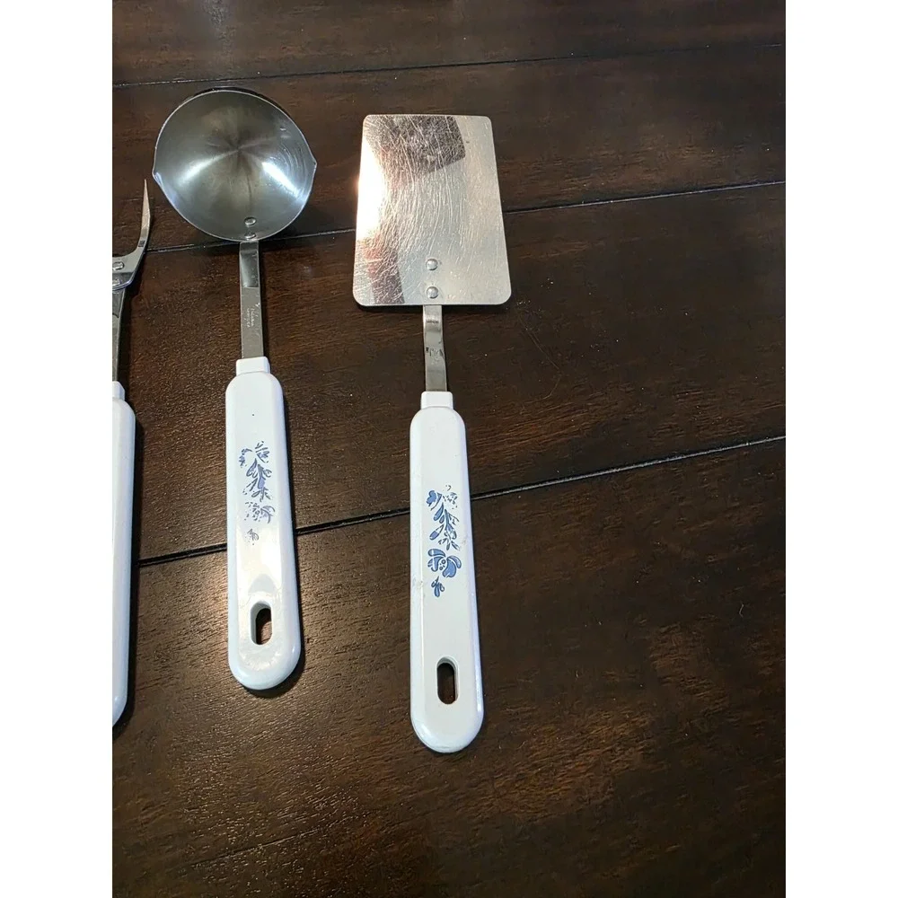 Vintage 3 Piece Robinson Kitchen Utensils Spatula Meat Fork Soup Ladle Stainless